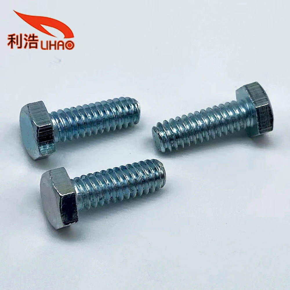 1/4-20*19.05 Blue Zinc-Plated Carbon Steel Flat Hexagon Head Bolts